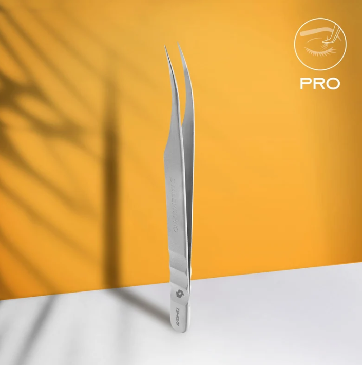 Staleks Professional eyelash tweezers EXPERT 40 TYPE 11 curved