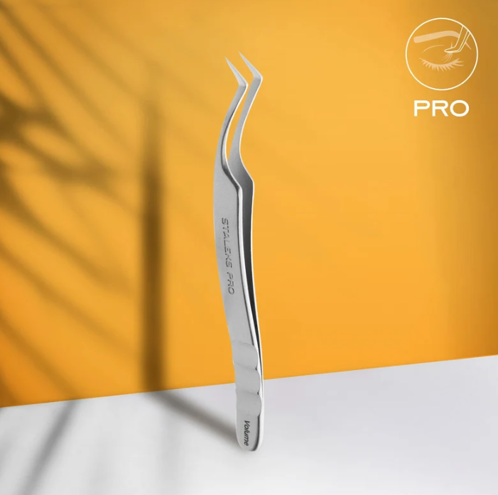 Staleks Professional eyelash tweezers EXPERT 41 TYPE 2 L-shaped 40'