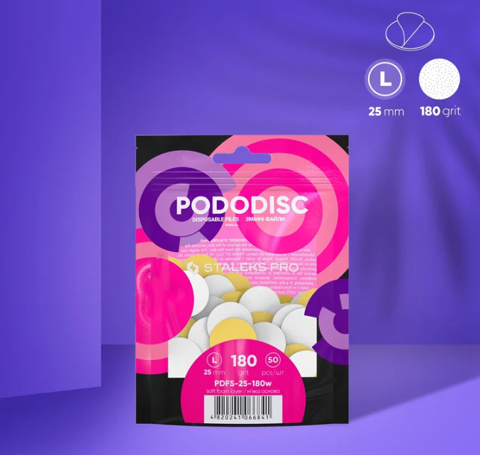 Staleks Disposable white files for pedicure disc PODODISC L EXPERT (50 pcs)